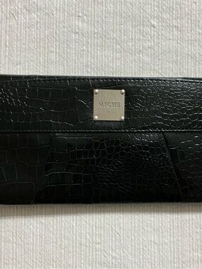 Miche Ella Black Faux Leather Reptile Print Handbag Shell
